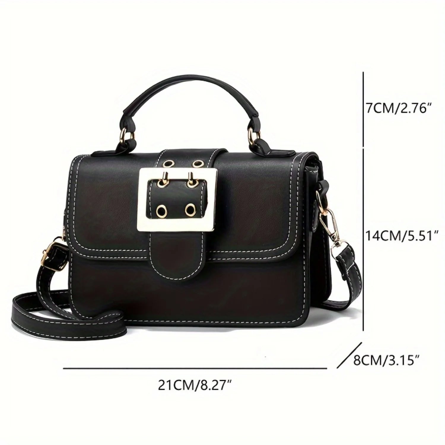 Chic Square Solid Color Handbag for Women