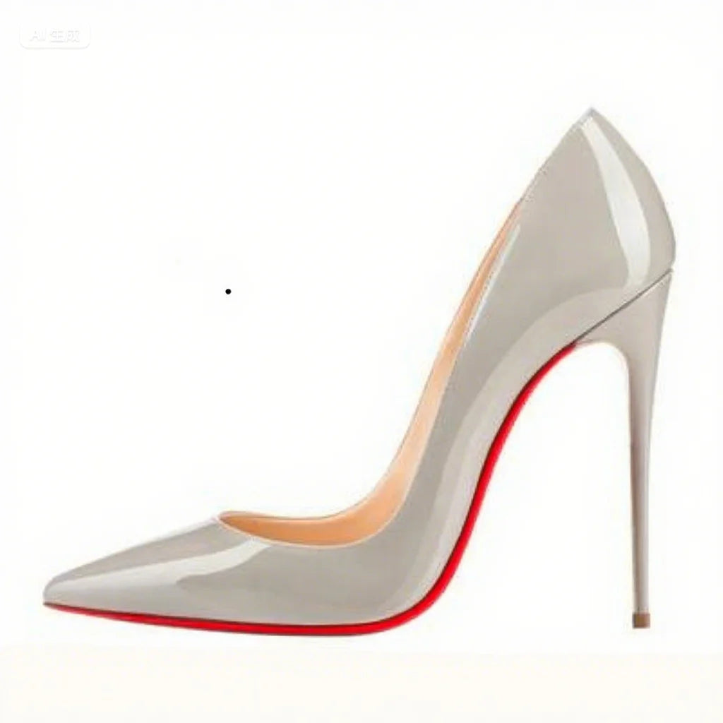 Classic Style Women Patent Pointed Toe Slip On 12cm High Heel Shoes Elegant Ladies Plain Stiletto Pumps Black Red White