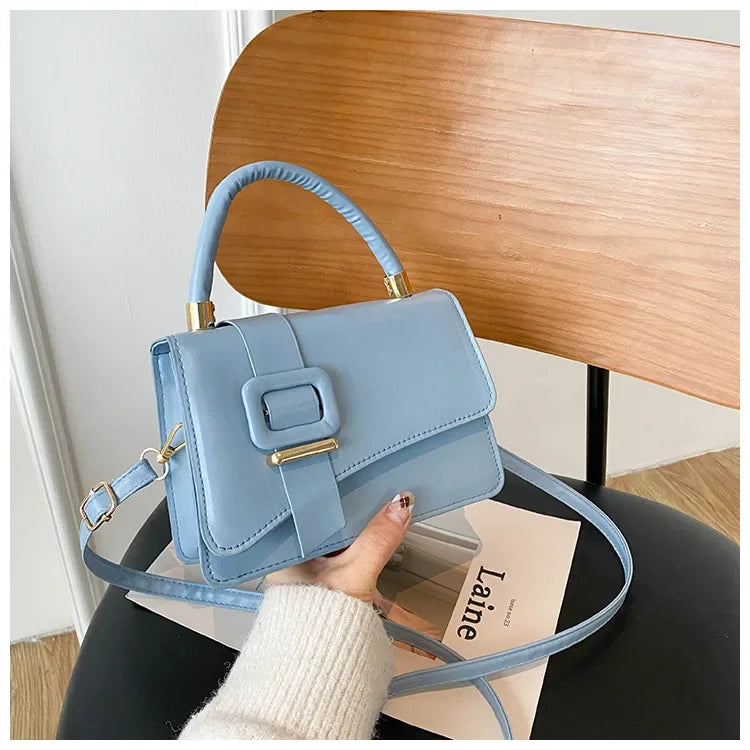 Versatile Textured Handbag Single Shoulder Textured Small Square Bag