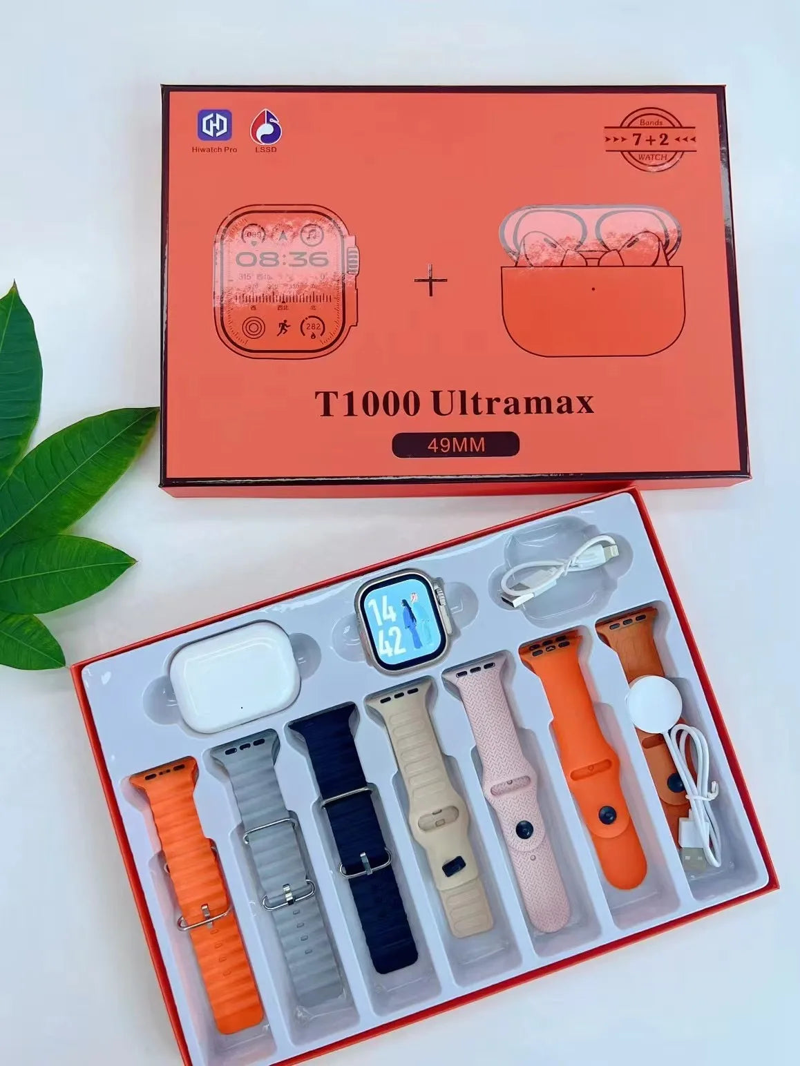 Waterproof Ultramax Earbus Watch10 Series GPS Earphone Smart Watch Always On Display Heart Rate Monitor BT Calls