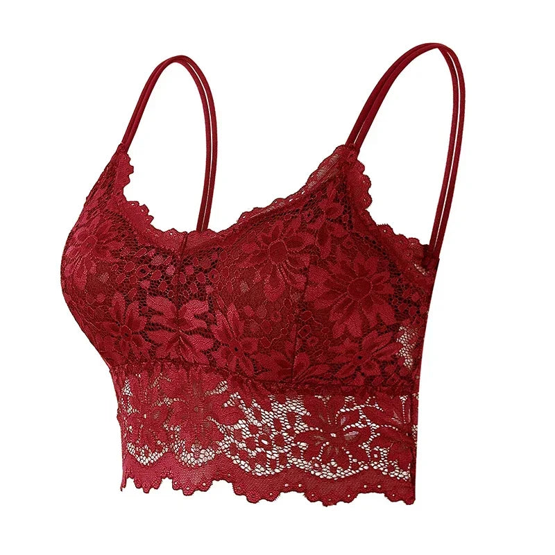 Sexy Lace Bras Top Comfortable Bralette Solid Color Women Underwear Female Hollow Out Wireless Breathable Lingerie Seamless Bra