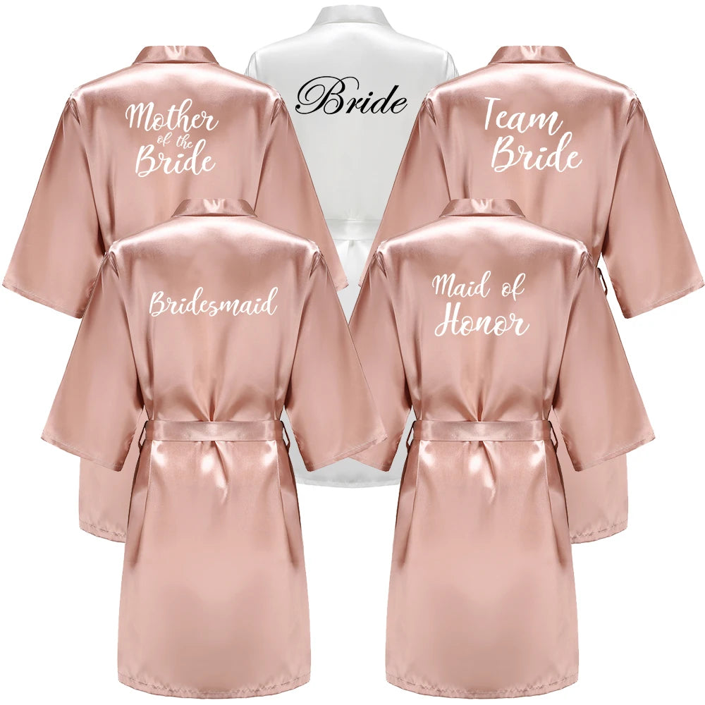 Wedding Bride Bridesmaid Robes for Women Bridal Silk Robe