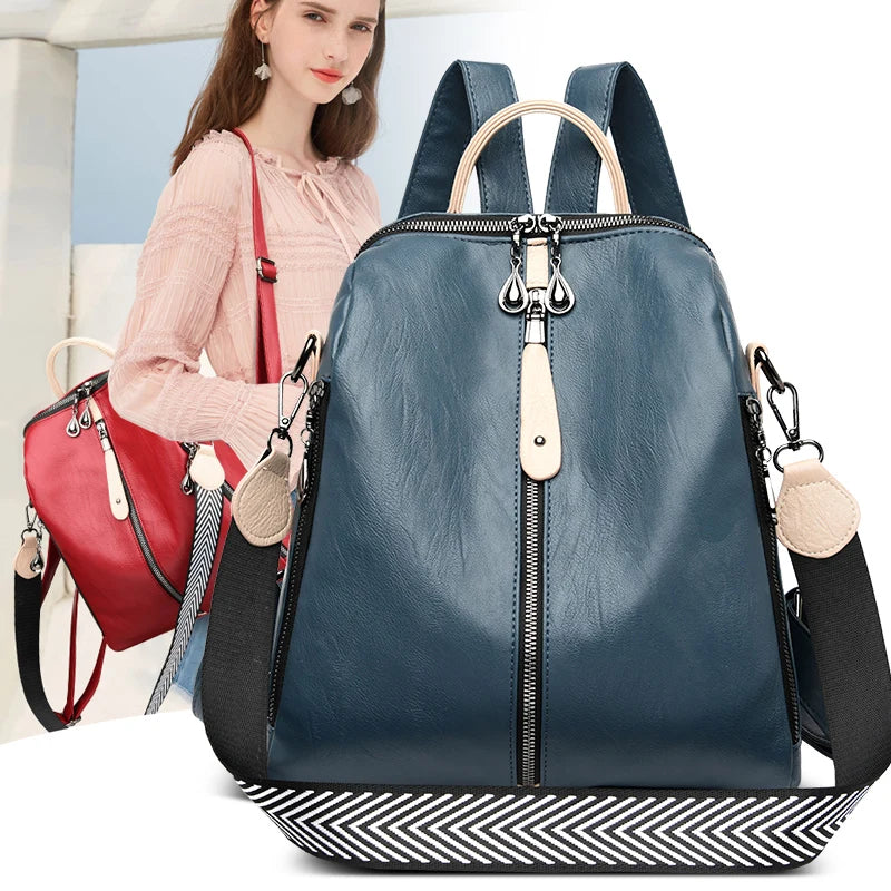 Fashion Backpack Soft leather Large Capacity