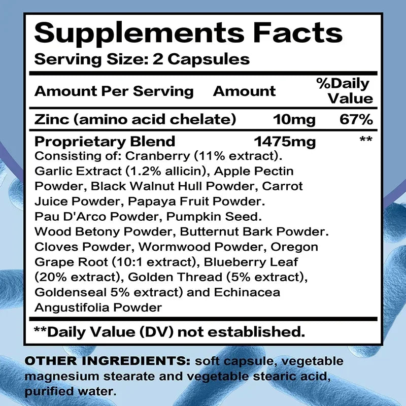 Parasite Blast Detox Complex - Promotes Intestinal Health, Metabolism, Digestive Health, and Improves The Immune System Suppleme