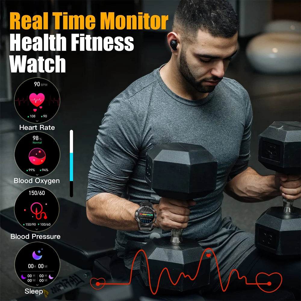 1.39 inch New Bluetooth Call Smart Watch Men Sports Fitness Tracker IP67 Waterproof Smartwatch for Android IOS 400mAh