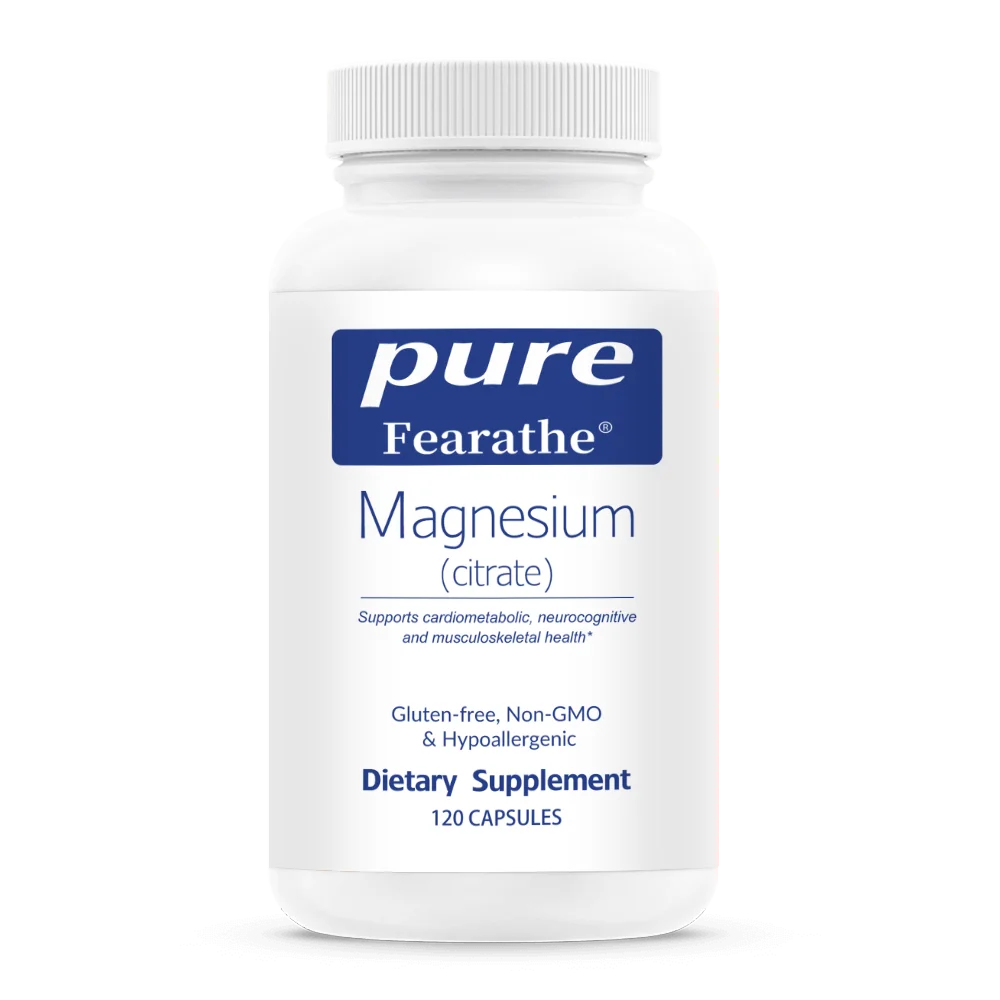 Magnesium Citrate Capsules - for Muscle, Bone, Heart, Metabolism and Nerve Function, Fatigue Relief, Gluten-free and Non-GMO