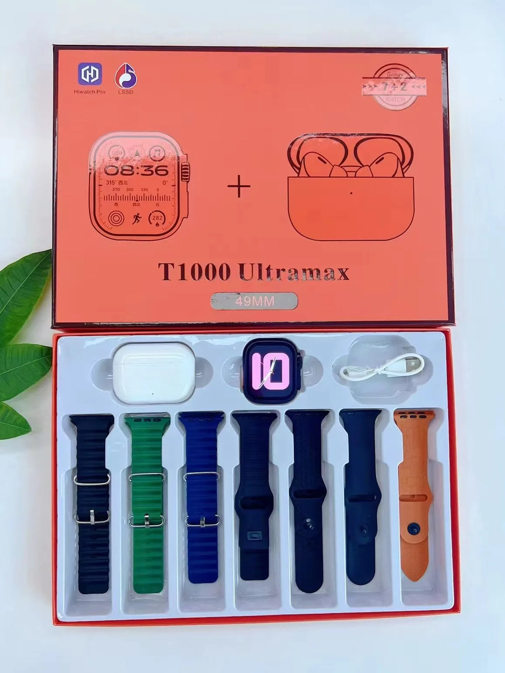 Waterproof Ultramax Earbus Watch10 Series GPS Earphone Smart Watch Always On Display Heart Rate Monitor BT Calls