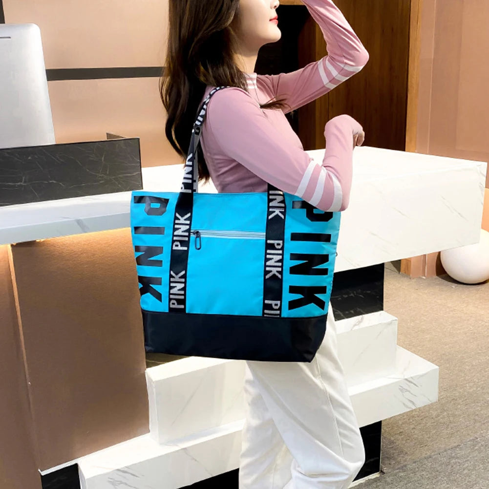 Women Weekender Bag Large Capacity Overnight Luggage Bag Zipper Closure Handbag Storage Bag Lightweight for Travel Shopping