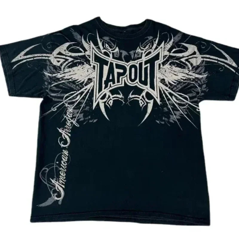Tapout Men T Shirt Letter Graphic Print Oversized T Shirt