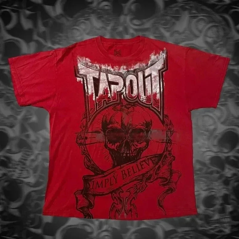 Tapout Men T Shirt Letter Graphic Print Oversized T Shirt