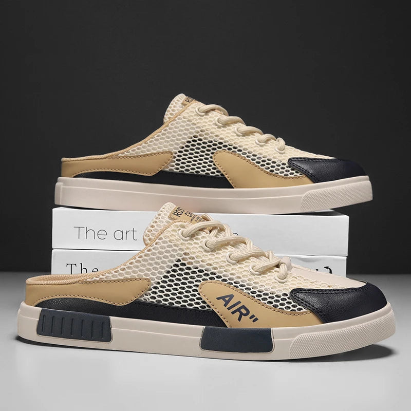 Adventure Ready: Men's Lace-Up Mesh Sneakers for Casual Outdoor Sports