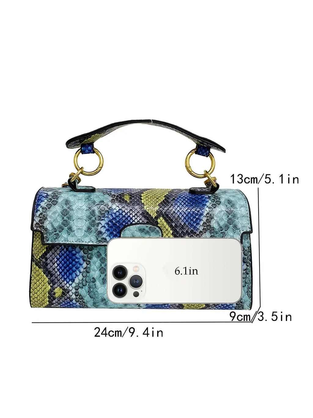 High-end texture light luxury snake print design versatile handhold bag