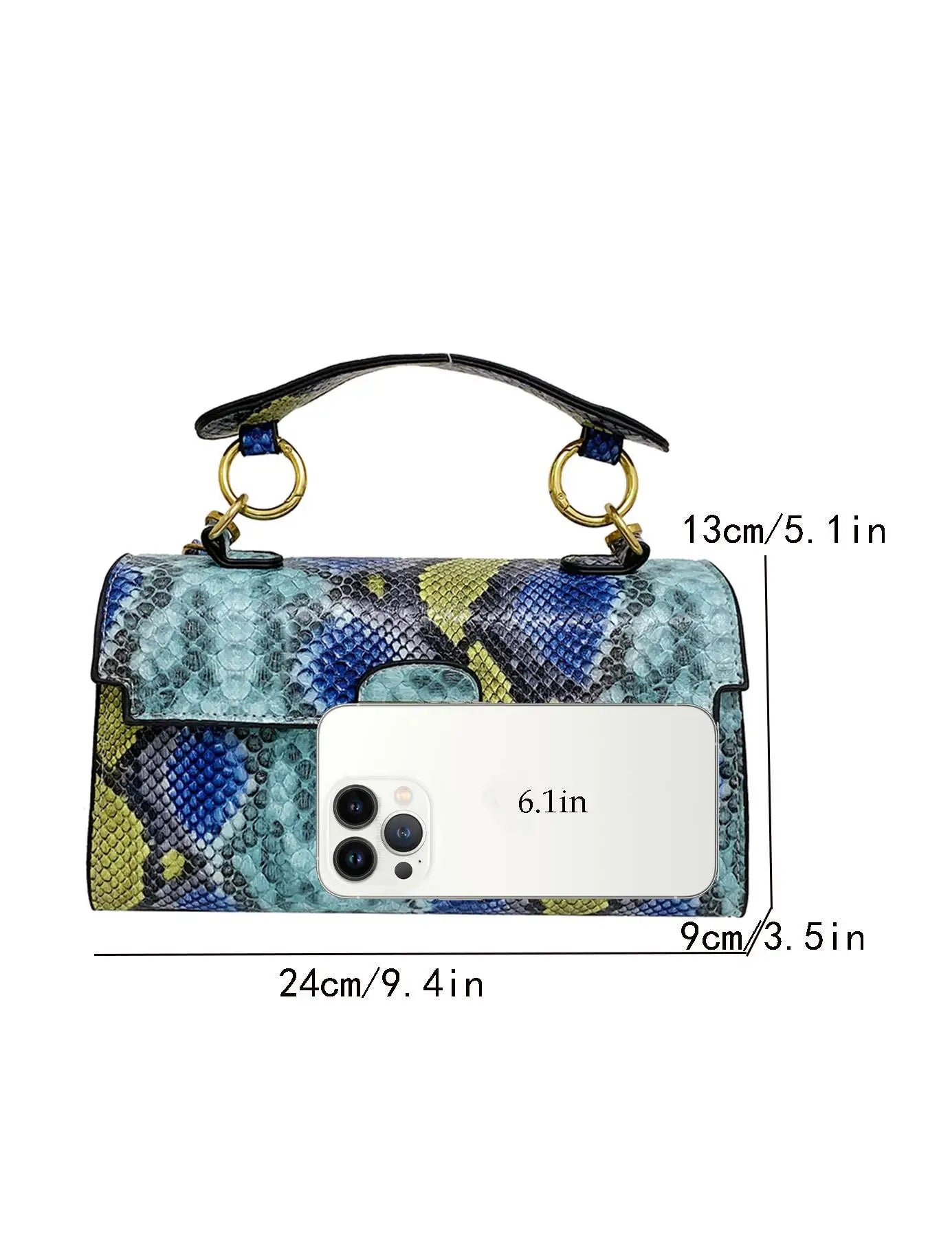 High-end texture light luxury snake print design versatile handhold bag