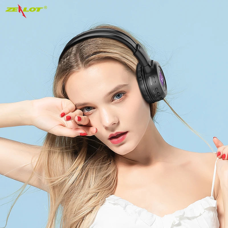 Earphone Headphone with lcd Screen Bluetooth Headphone Foldable Hifi Stereo Wireless Headset FM Radio TF
