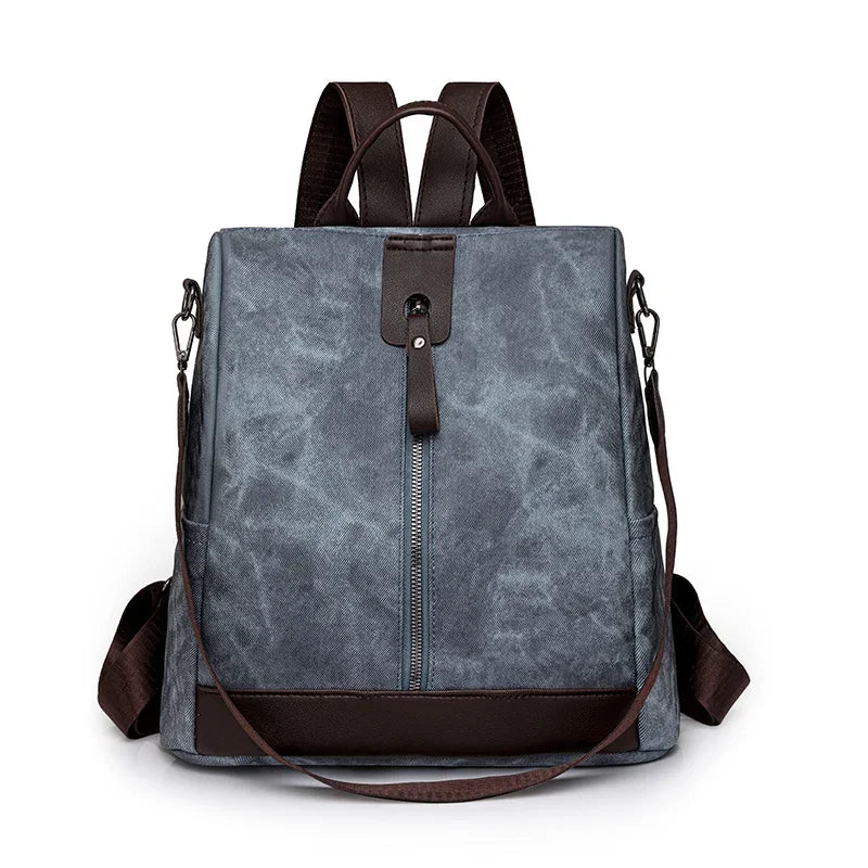 Anti Theft Backpack Female Lightweight PU Leather Rucksacks Large Shoulder Bags