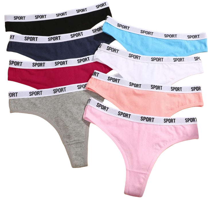 6PCS Cotton Seamless Thong Sexy Sport Brand Panties Low Waist Underwear