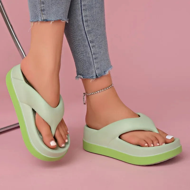 Women's flip-flops summer outdoor and indoor thick-soled sandals 5cm increase height slippers for beach