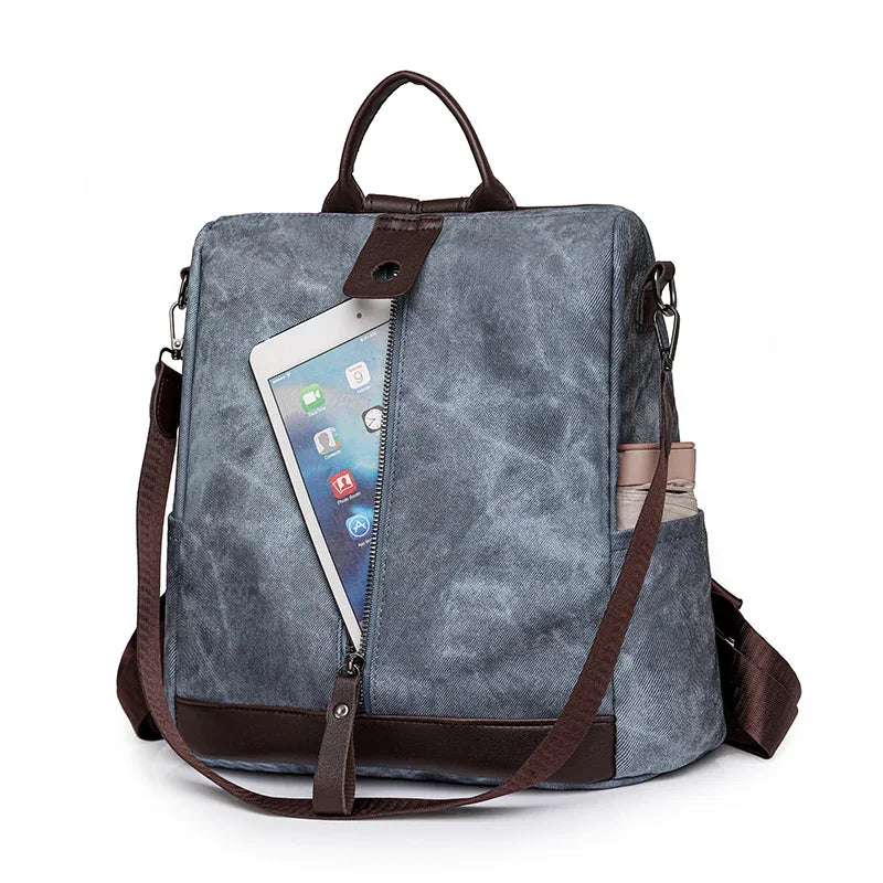 Anti Theft Backpack Female Lightweight PU Leather Rucksacks Large Shoulder Bags