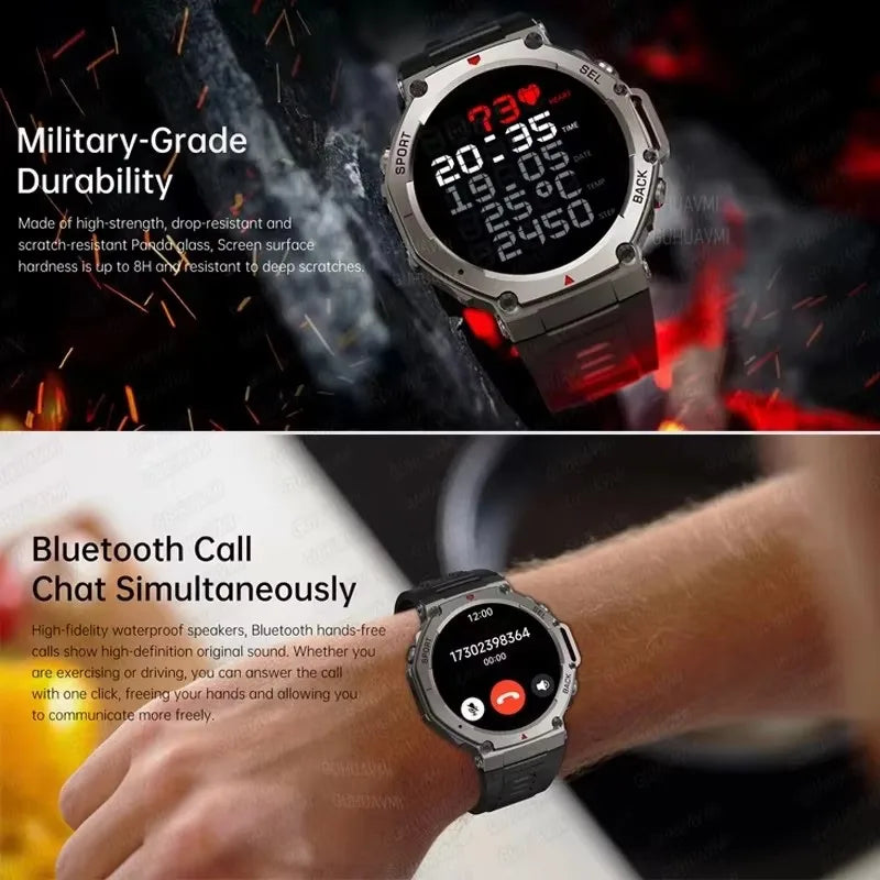 T-Rex 3 Ultra GPS Smart Watch Bulit-in Dual-band GNSS Compass Altimeter Barometric 5ATM IP69K Waterproof AMOLED Call Smartwatch