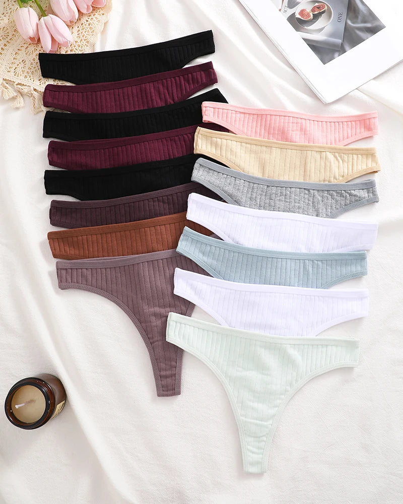 15Pcs/Set Cotton Panties G-String Women Panties Sexy Underwear Female Lingerie Thong Briefs for Woman Intimate Panties