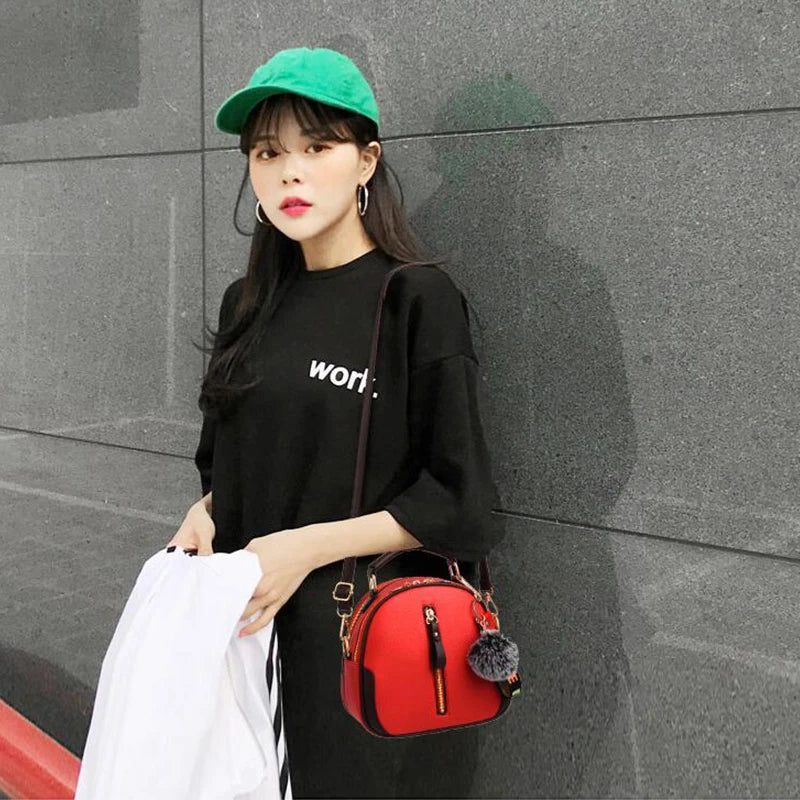 Gusure Luxury Designer Messenger Bags PU Leather Female Shoulder Bag High Quality Round Small Handbag Purses for Women