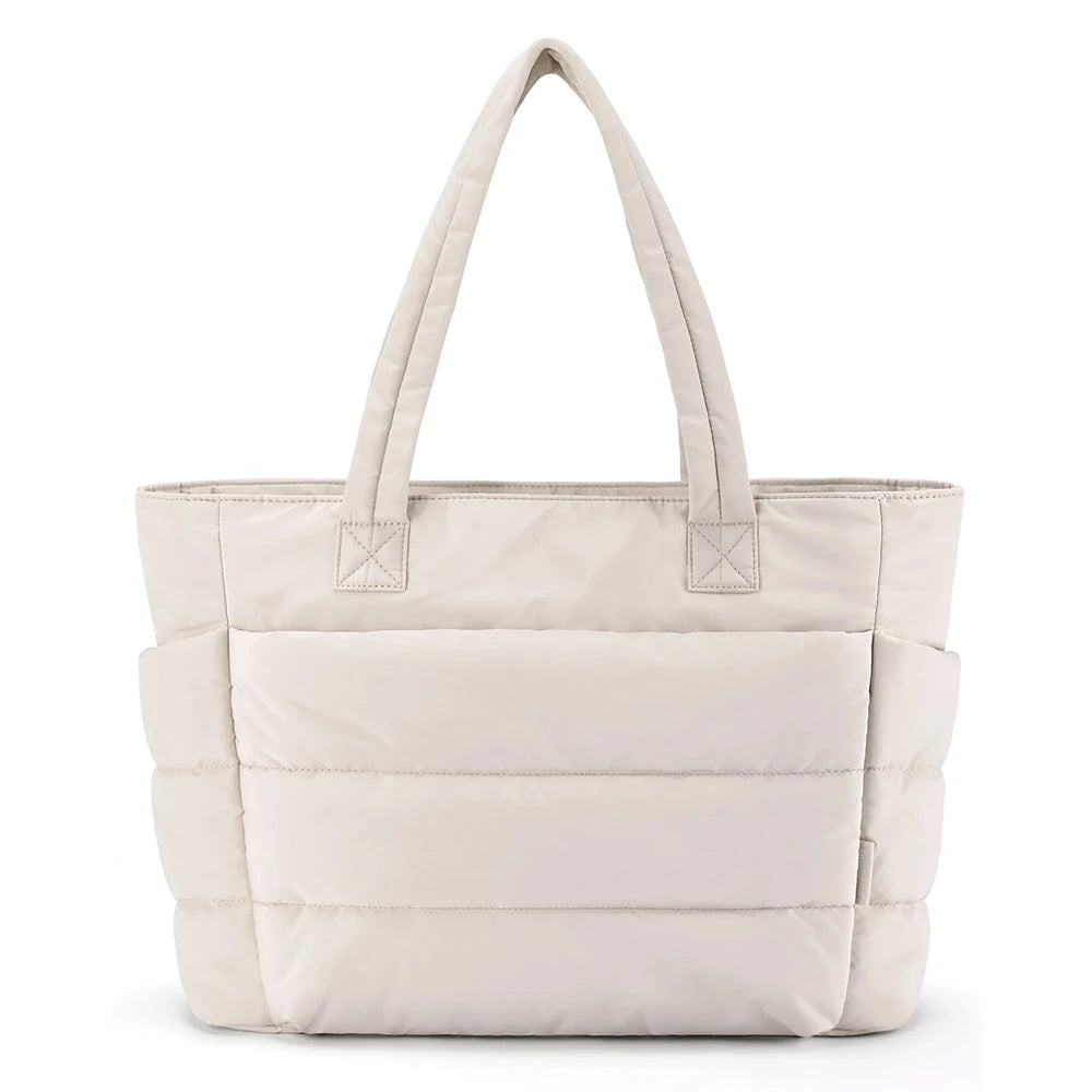 Large Capacity Solid Color Women's Handbag, Lightweight Fluffy Tote Bag, Suitable For Travel, Work, Beach, Gym, Store