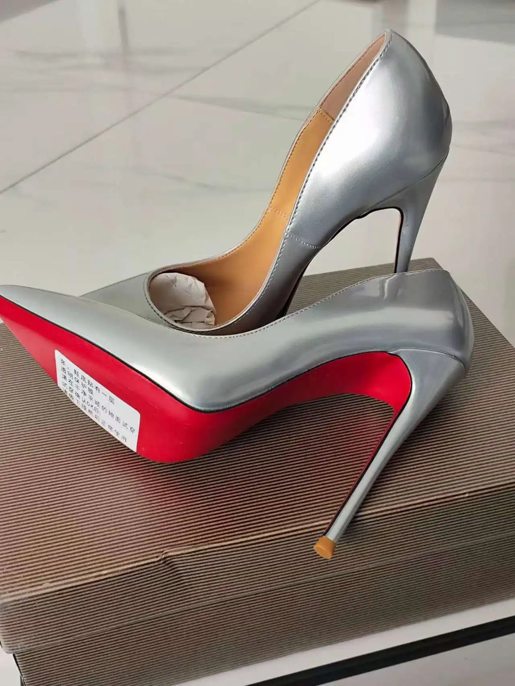 Classic Style Women Patent Pointed Toe Slip On 12cm High Heel Shoes Elegant Ladies Plain Stiletto Pumps Black Red White