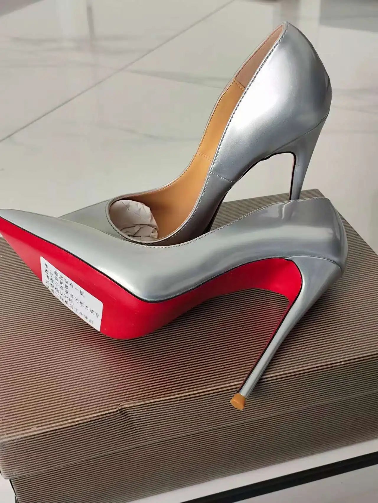 Classic Style Women Patent Pointed Toe Slip On 12cm High Heel Shoes Elegant Ladies Plain Stiletto Pumps Black Red White