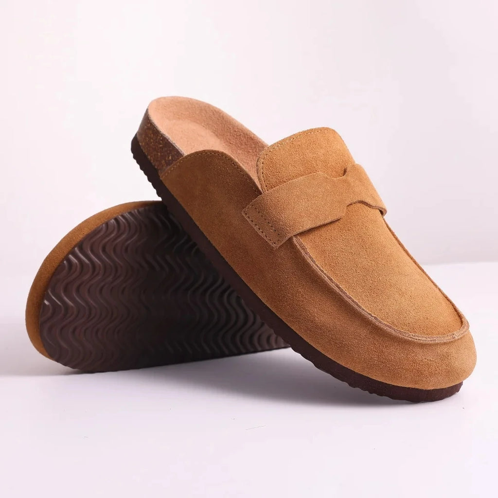 Crestar Cork Suede Mules Clogs Classic Cork Antislip Outdoor Slippers With Arch Support