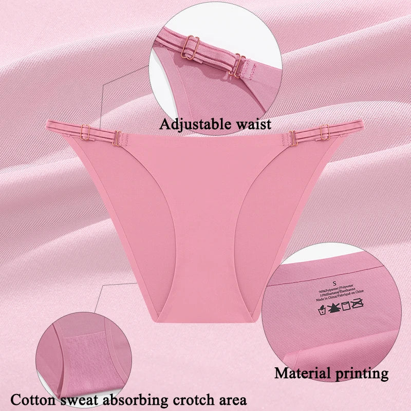 Sexy Women Traceless Low Rise Solid Color Soft Seamless Female Underwear
