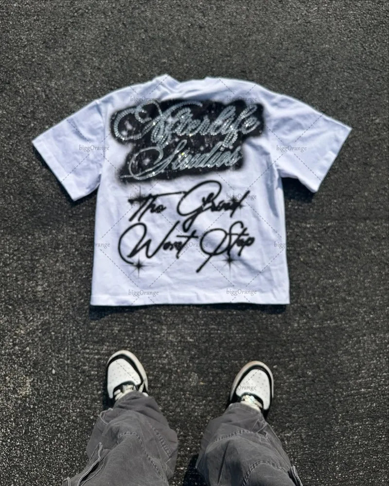 Graphic Cartoon Printed Oversized Pure Cotton Short Sleeves T-Shirt