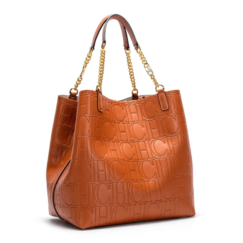 CH Women's Large-capacity Tote Bag Superior Sense of Solid Colour