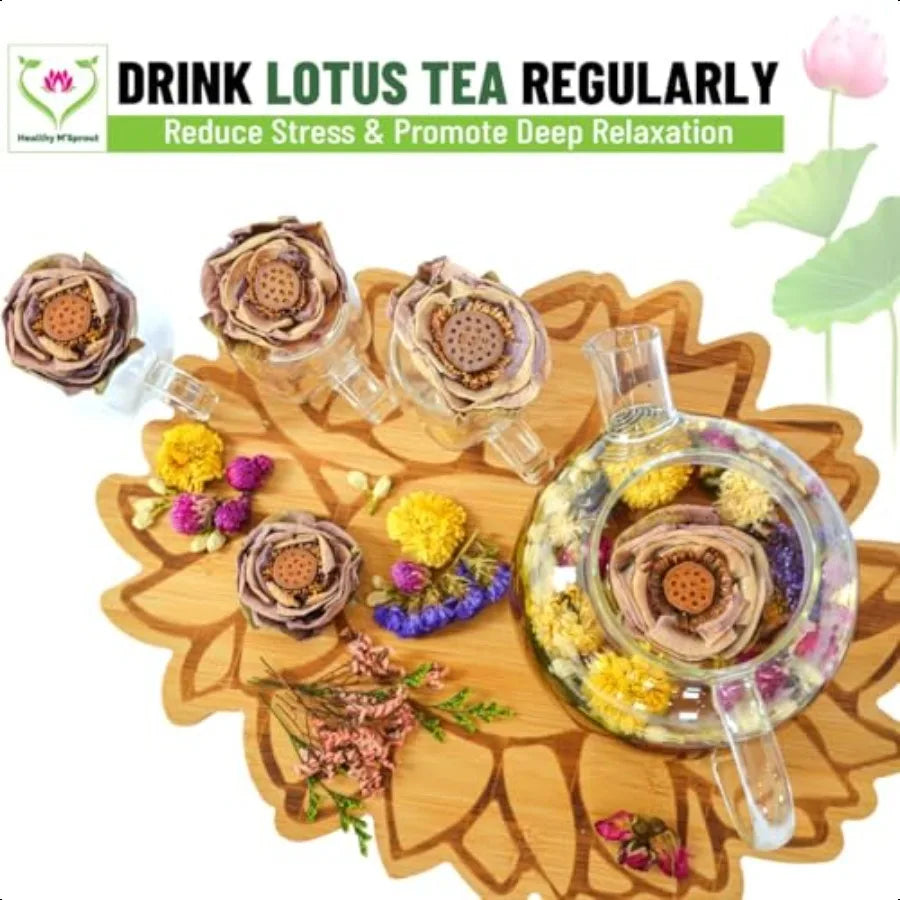 Lotus Flower Tea Dried Whole Blossom Lotus Tea Antioxidant Rich Herbal Tea