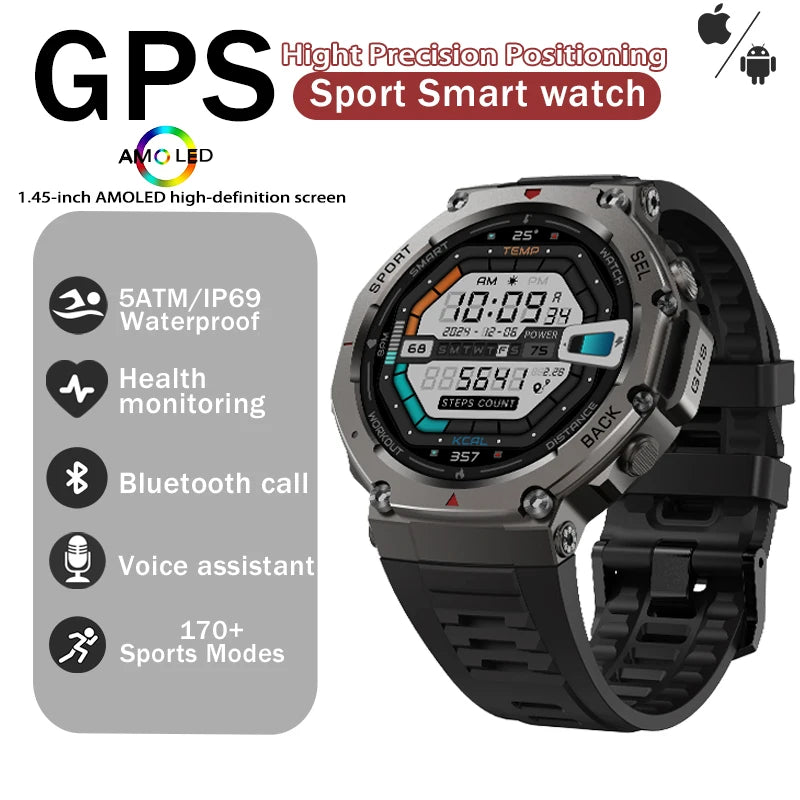 Amazfit t rex 3 GPS Smart Watch 5 ATM Waterproof Built-in Dual-band GNSS Compass Military Sport Smartwatch Men 2025 New