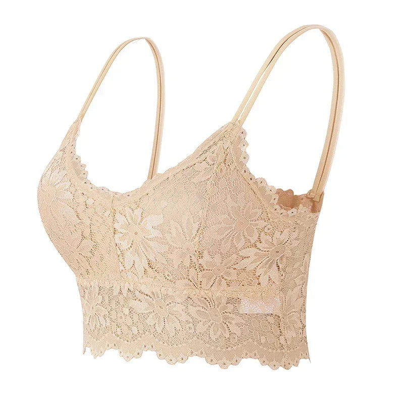 Sexy Lace Bras Top Comfortable Bralette Solid Color Women Underwear Female Hollow Out Wireless Breathable Lingerie Seamless Bra