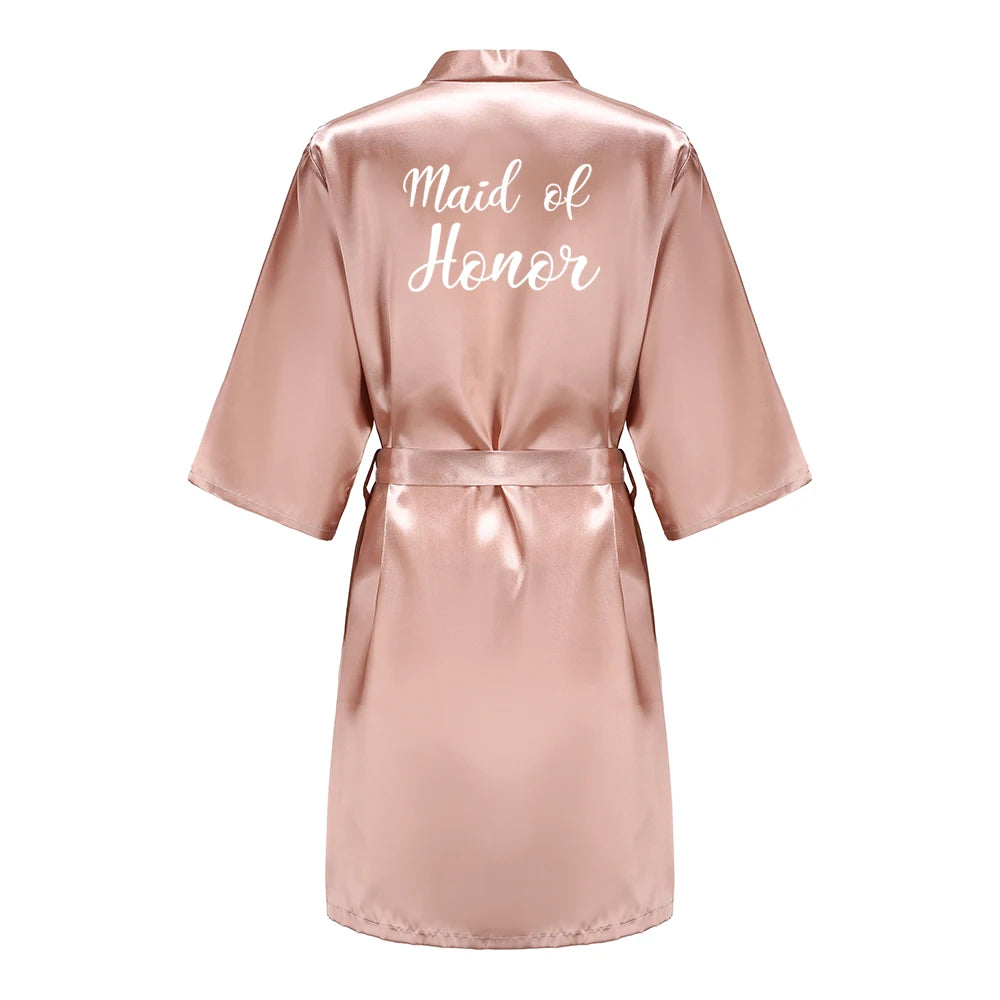Wedding Bride Bridesmaid Robes for Women Bridal Silk Robe