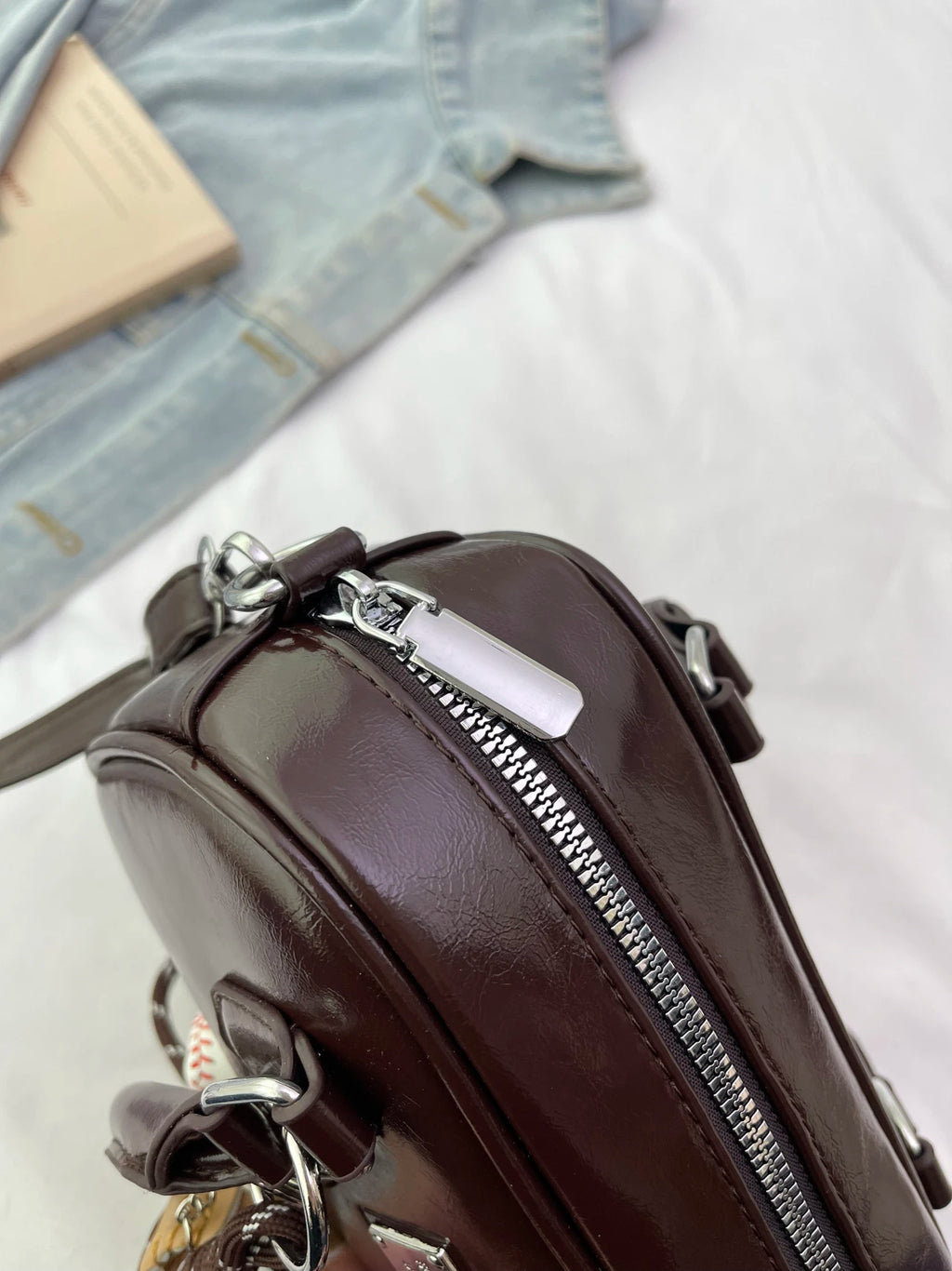 Miu - Style Small Square Boston Handbag - Spacious Shoulder Bag