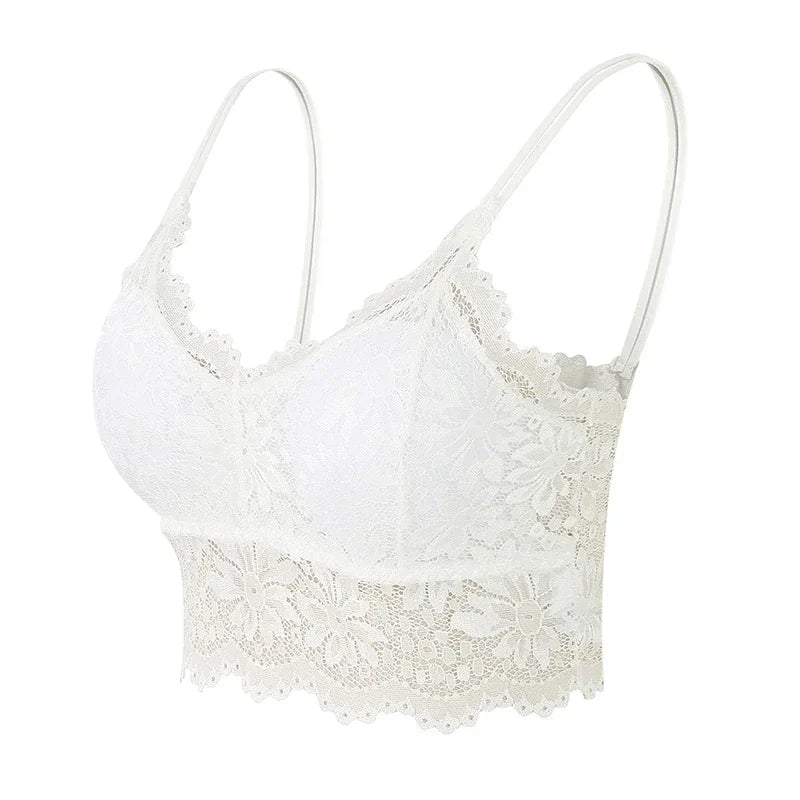 Sexy Lace Bras Top Comfortable Bralette Solid Color Women Underwear Female Hollow Out Wireless Breathable Lingerie Seamless Bra