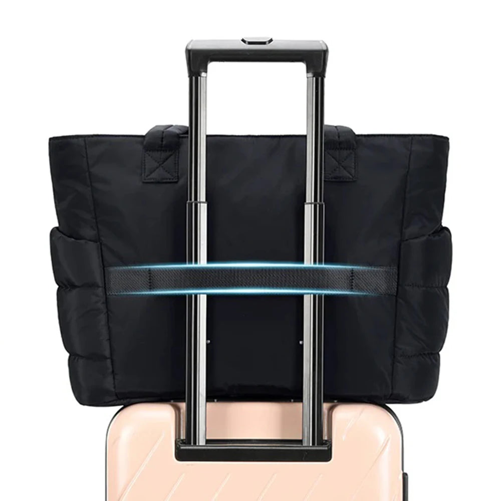 Large Capacity Solid Color Women's Handbag, Lightweight Fluffy Tote Bag, Suitable For Travel, Work, Beach, Gym, Store