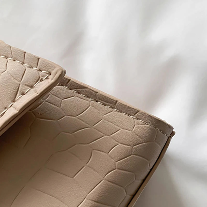 Western Style Shoulder Bag Crocodile Pattern Small Square Bag Handbag