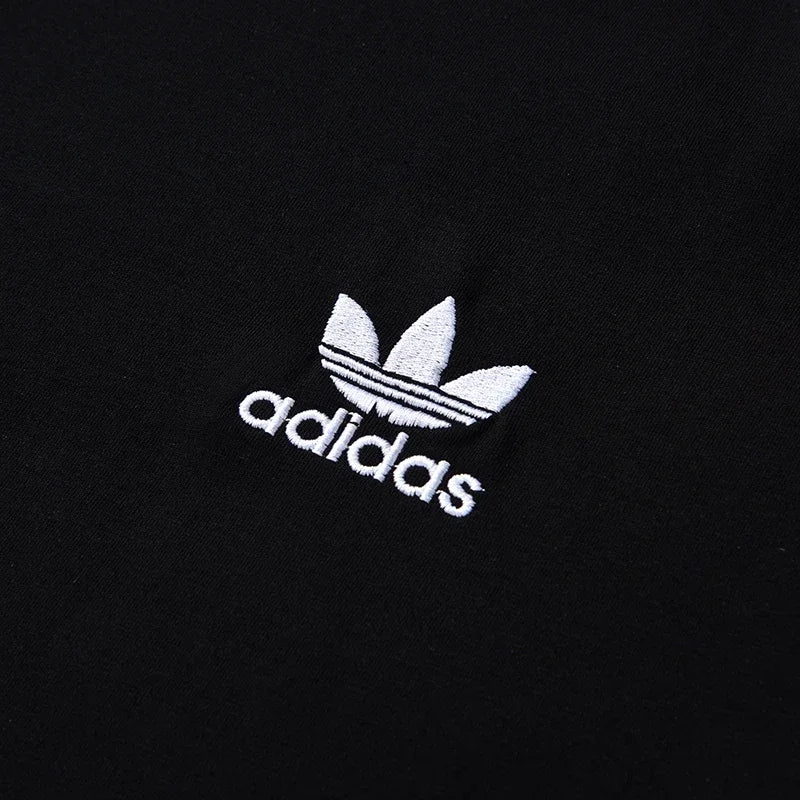 Adidas White Stripe T-shirts Short Sleeve Round Nest Breathable Shirt