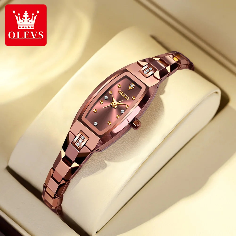 OLEVS 5501 Ladies Watch Luxury Elegant Fashionable Tungsten Steel Quartz Wristwatch Waterproof Watches For Women Set Reloj
