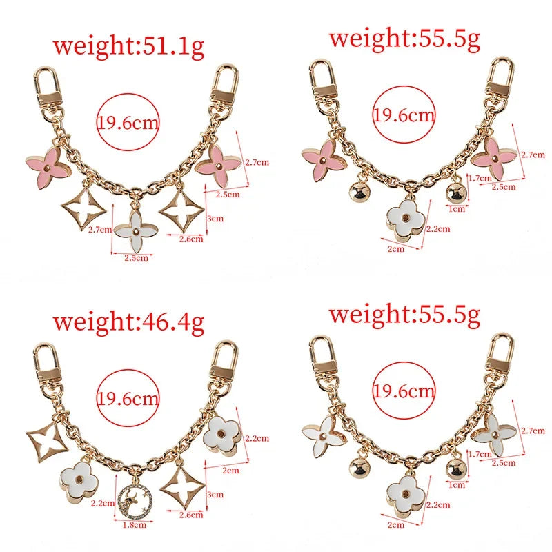 Four Leaf Old Flower Trendy Jewelry Bag Decoration Chain Accessory