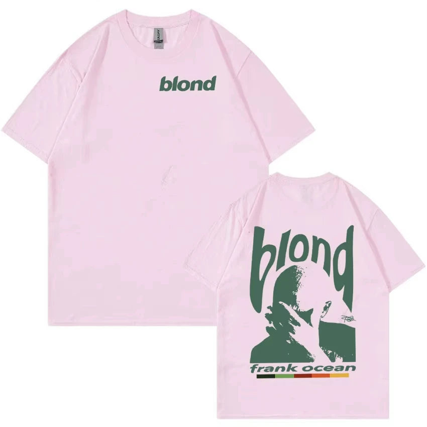 Rapper Frank Retro Graphic T Shirt Men's Hip Hop Ocean Album Clothing T-Shirts Y2k Unisex Blond Fashion Oversized Cotton T-shirt