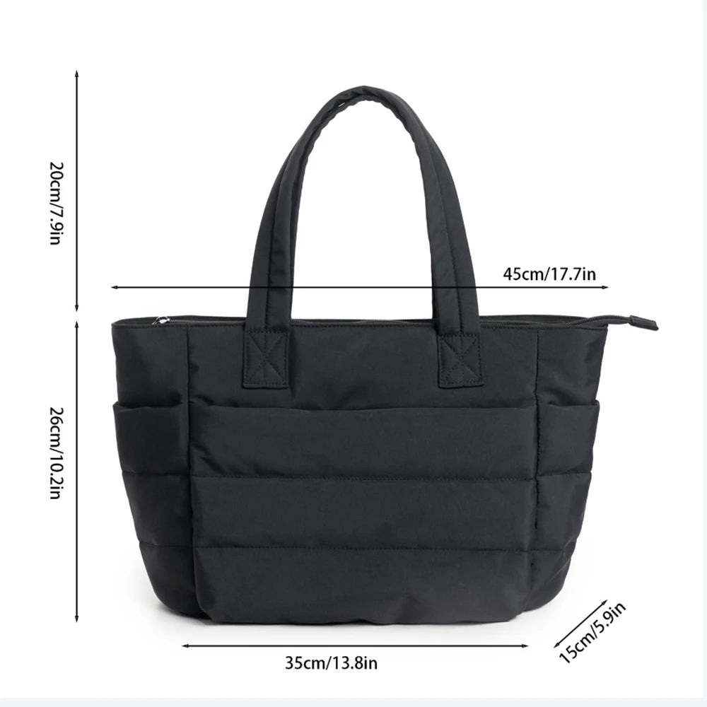 Large Capacity Solid Color Women's Handbag, Lightweight Fluffy Tote Bag, Suitable For Travel, Work, Beach, Gym, Store