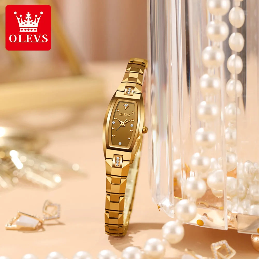 OLEVS 5501 Ladies Watch Luxury Elegant Fashionable Tungsten Steel Quartz Wristwatch Waterproof Watches For Women Set Reloj