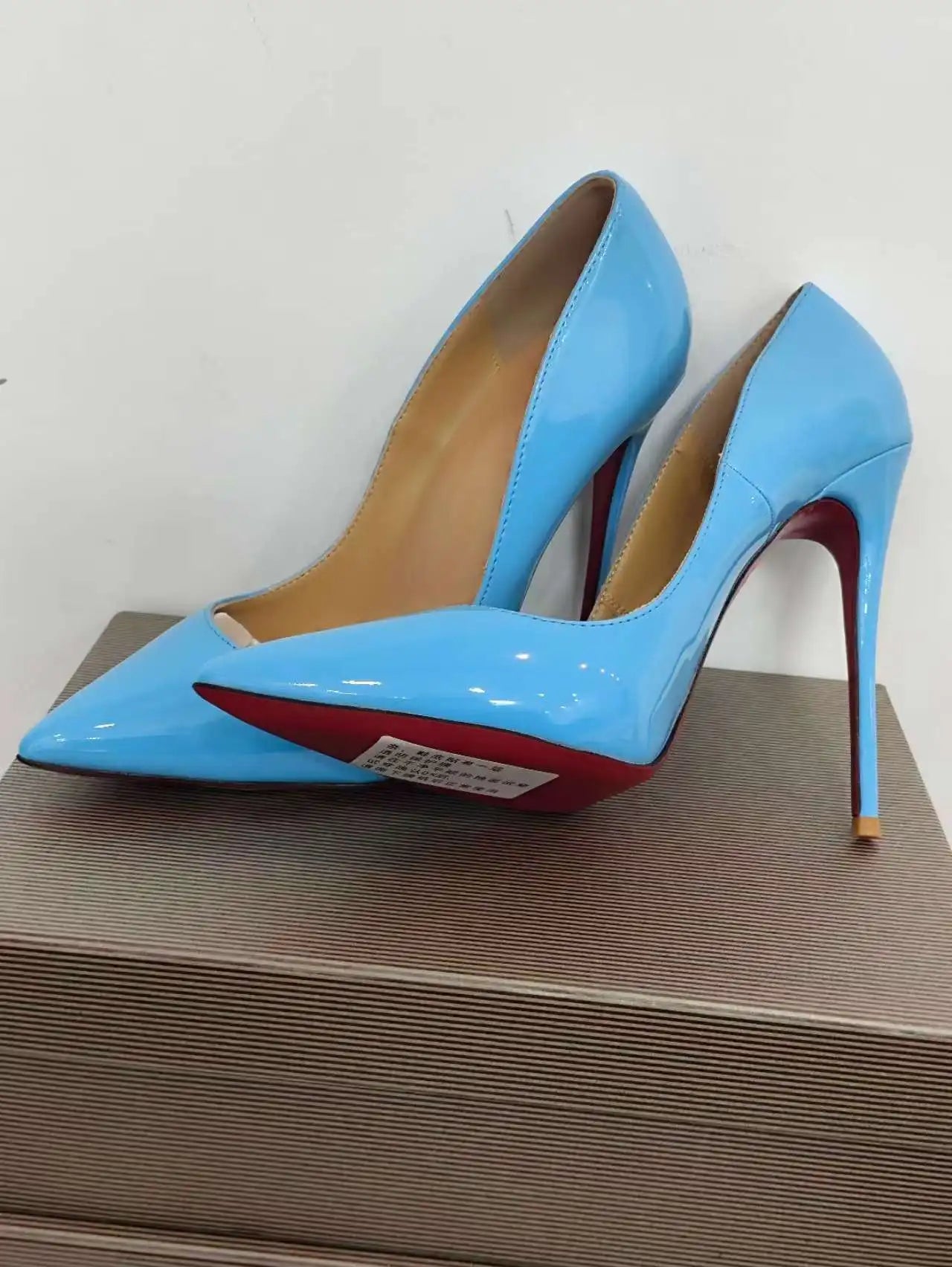 Classic Style Women Patent Pointed Toe Slip On 12cm High Heel Shoes Elegant Ladies Plain Stiletto Pumps Black Red White