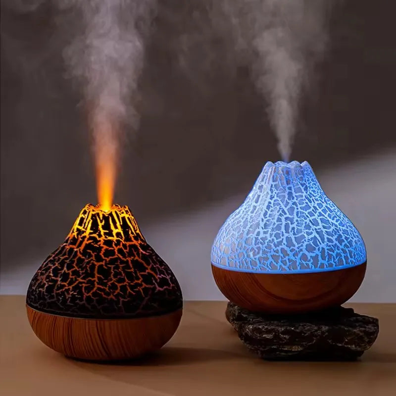300ml Volcano Air Humidifier Desktop Electric USB Humidificadore Water Mist Diffuser Purifier Air  With 7 Colors Night