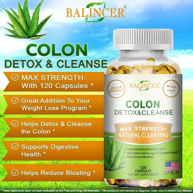 Balincer Cleanse and Detox Supplement - Supports Intestinal Cleansing, Digestive Health for Men and Women, 120 Capsules