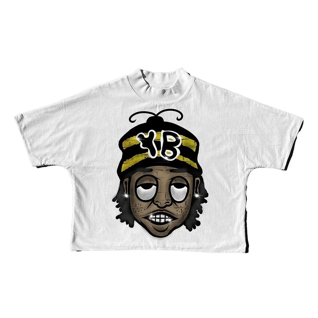 Cartoon avatar print short sleeve t-shirt loose casual oversized t-shirt